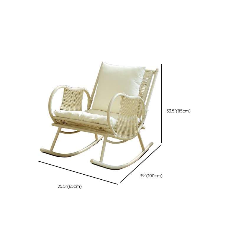 Art Deco Alloy Rocking Chair with Upholstered Track Arm - image 17