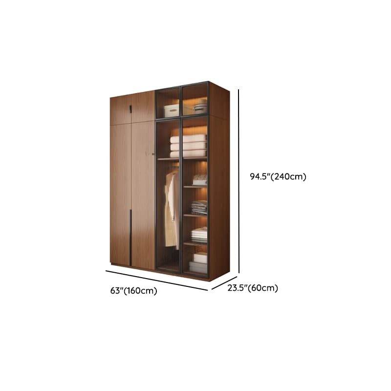Acorn Modish Natural Wood Wardrobe Closet with Interior Shelves and Clothing Rod - image 17
