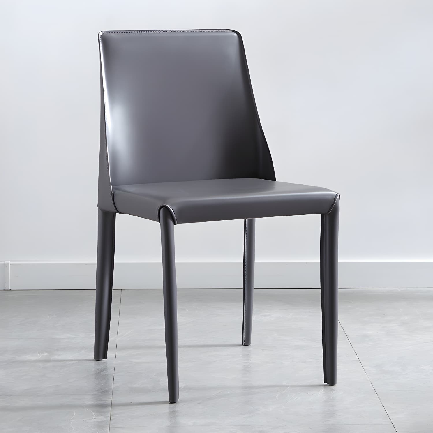 Modern Metal Dining Room Chairs Armless Leather Dining Chair for Restaurant - image 5