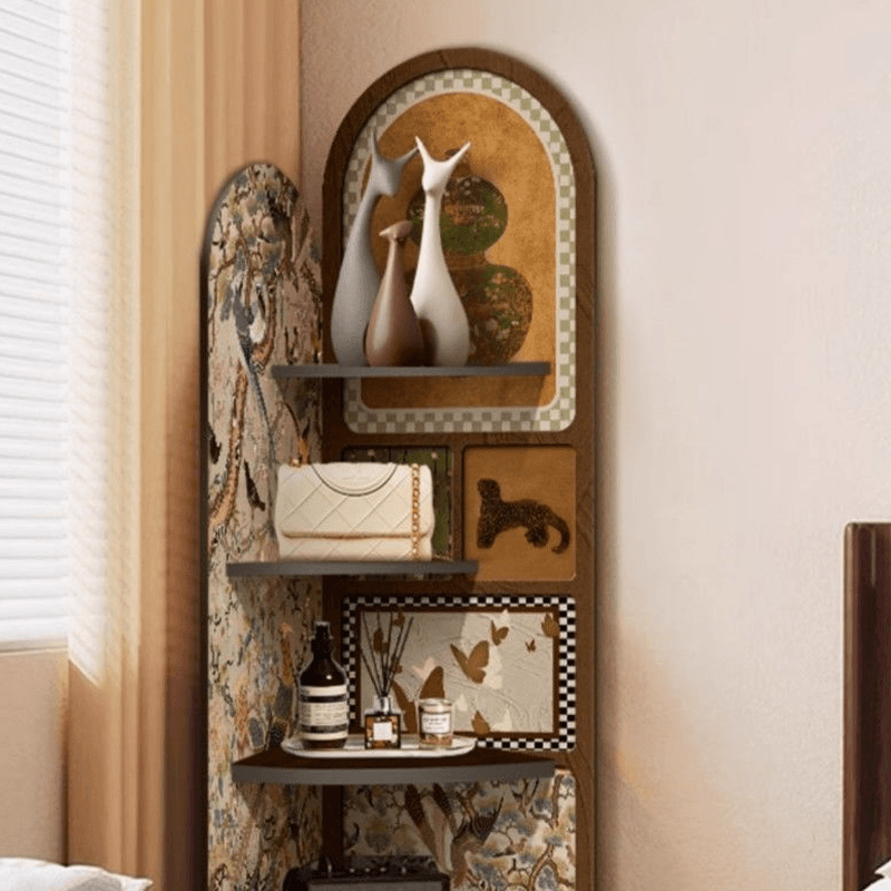 Modern Simple Style Nook Decorative Cabinet with 4 Exterior Shelves, Matte Black Lumber Top - image 9