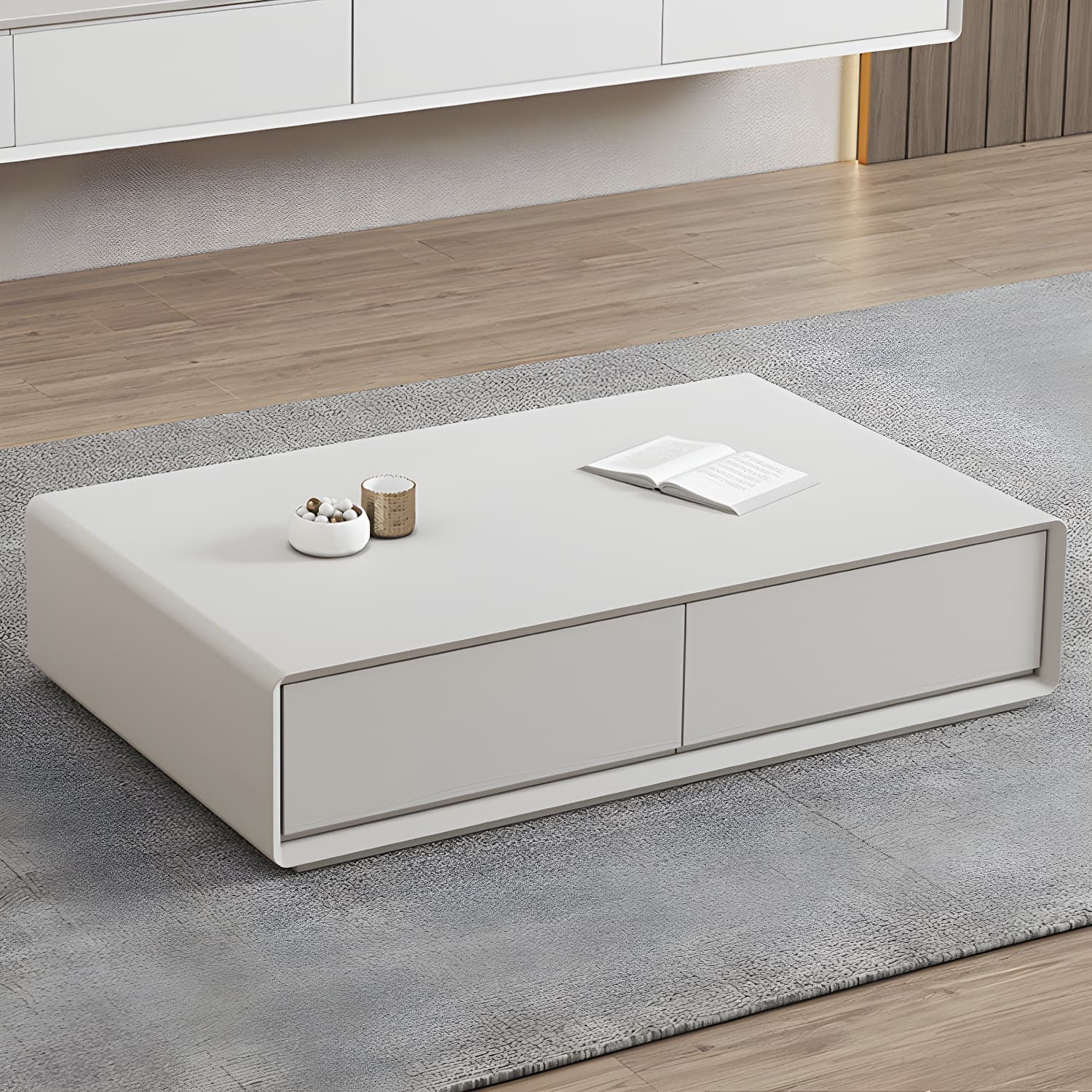 Modern Style Rectangular Wooden Table Abstract Base Coffee Table - image 5