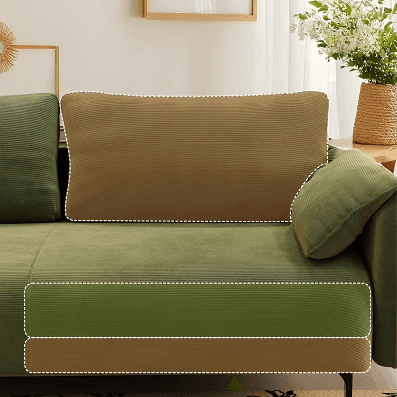 Modern Solid Color Tear Resistant Standard Sofa/Loveseat in Black/Ivory for 3-seater/Seats 2 - image 8