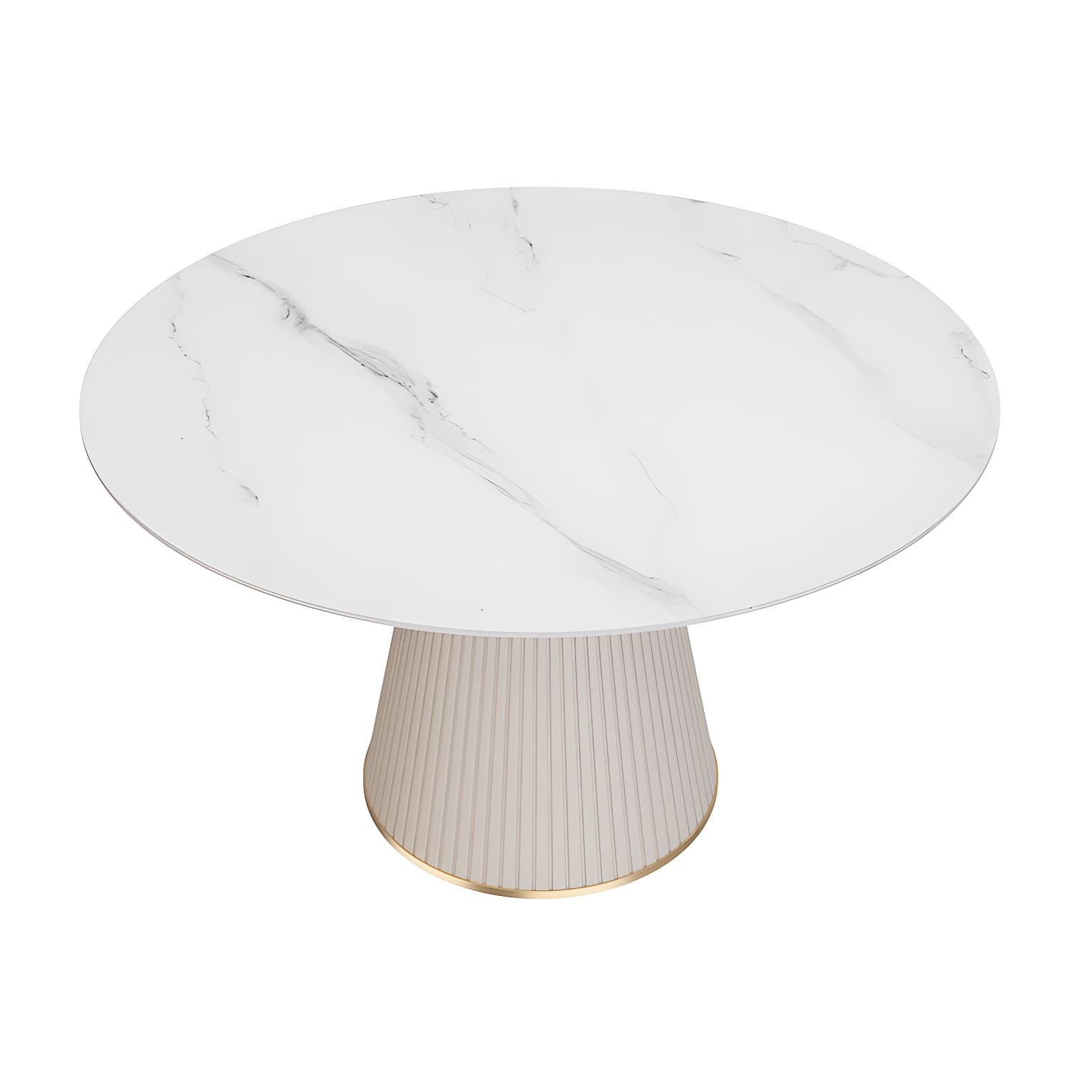 Modern Pedestal Table Steel Base Round Dining Table for Home Kitchen