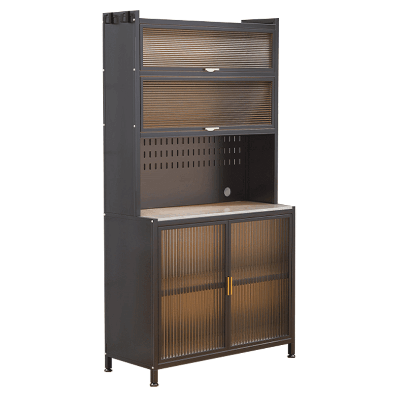 Narrow Sideboard with Hutch, Kitchen Cupboards, Stone Countertop, Adjustable Shelving, and 4 Doors/5 Doors/3 Doors - image 3