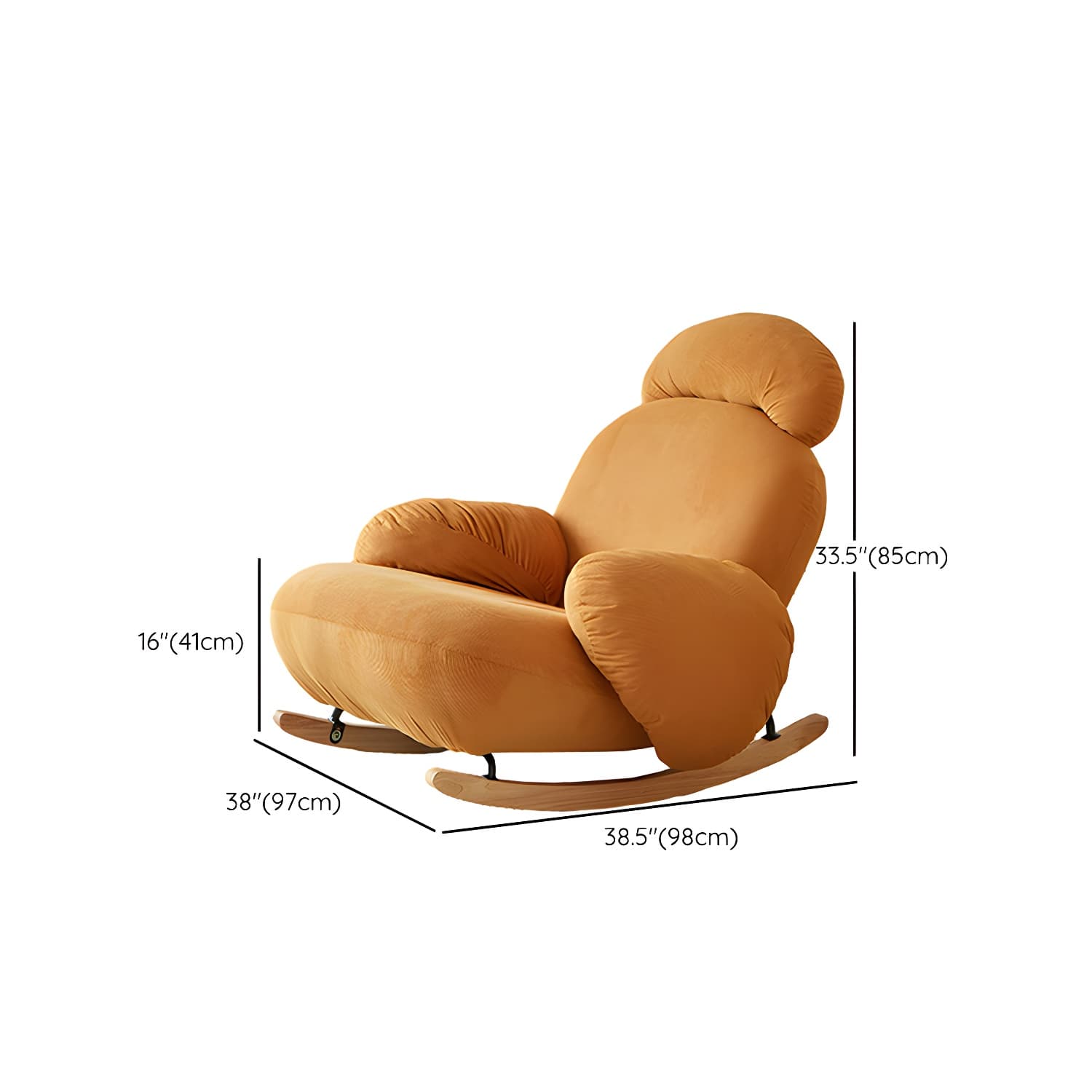 Attractive and Comfortable Designer Indoor Rocking Chair with Natural Wood Legs - image 24