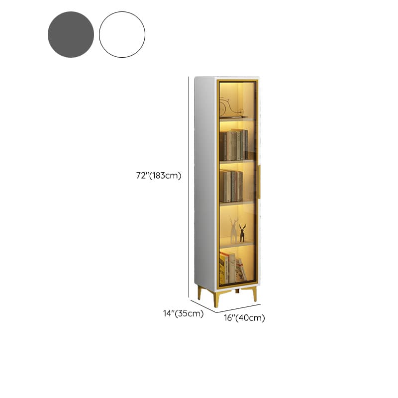 Glam Rectangle Accent Cabinet with Gold Metal Base and Glass Doors and Lighting Included - image 15