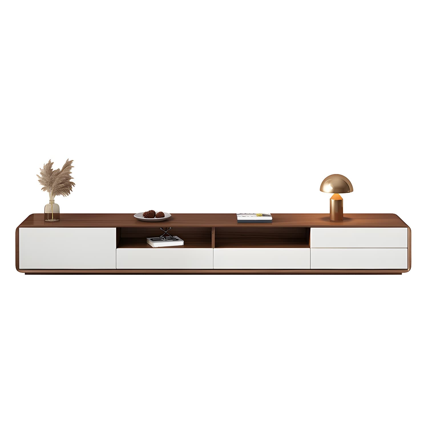 Wooden TV Media Console Scandinavian TV Stand Console with Drawers - image 3