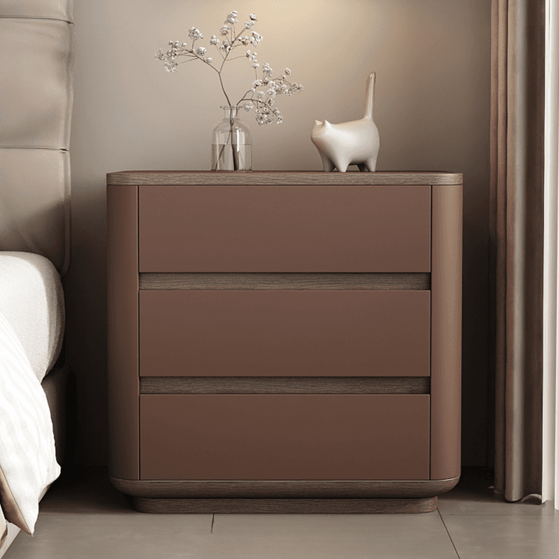 Organic Modern Nightstand With Drawer Organization with 3 Drawers and Real Wood Countertop - image 4
