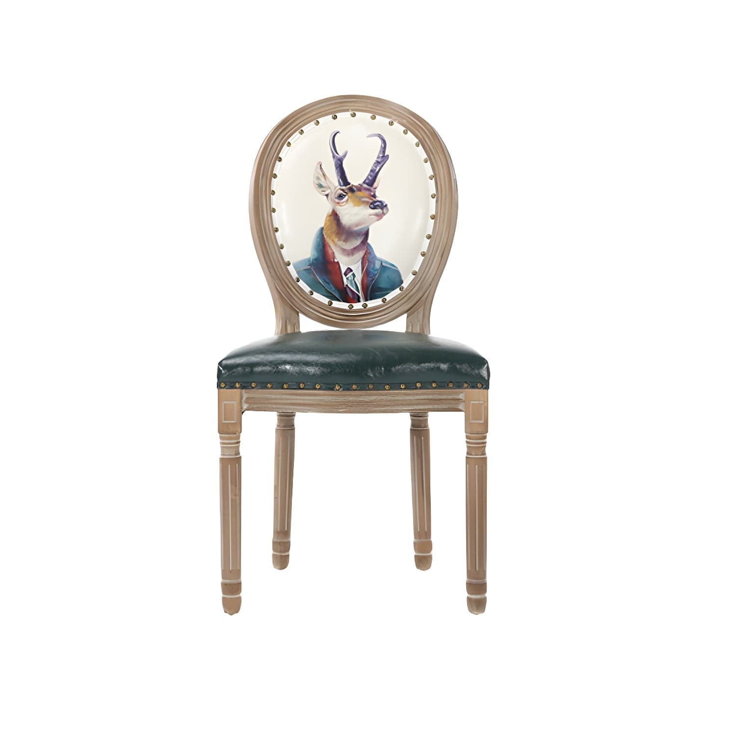 French Country Upholstered Armless Chair Home Solid Wood Dining Chair - image 9