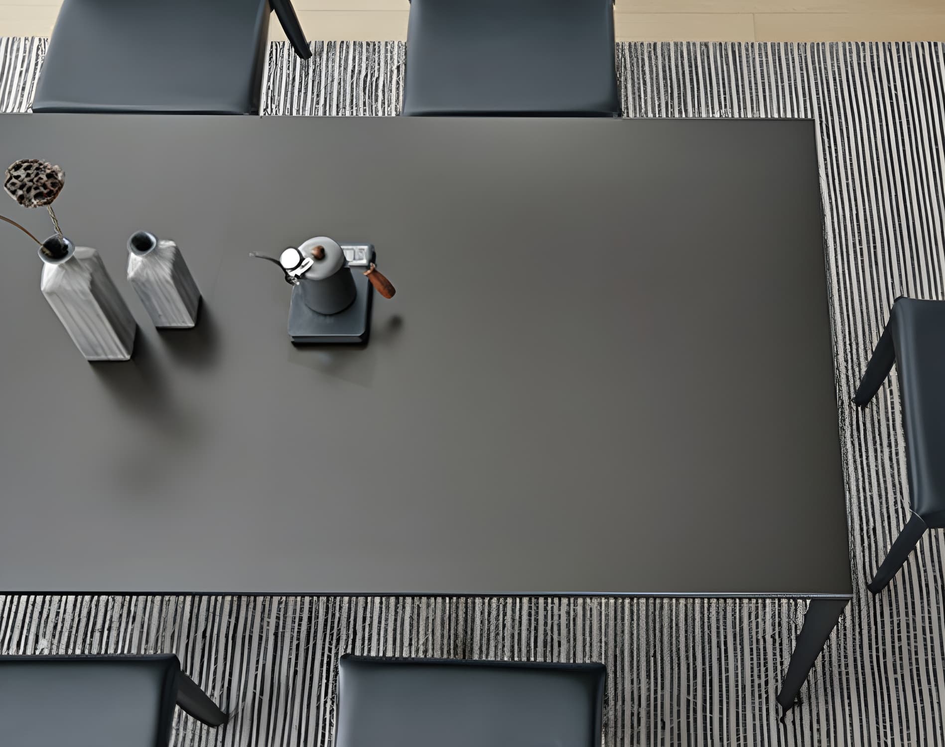 Elegant Industrial Style Dining Set in Black - 7 Piece with Metal Material - image 7