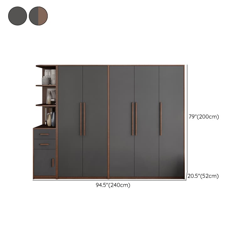 Traditional Wood Wardrobe Armoire with Drawers, Shelves, and Clothing Rod - image 14
