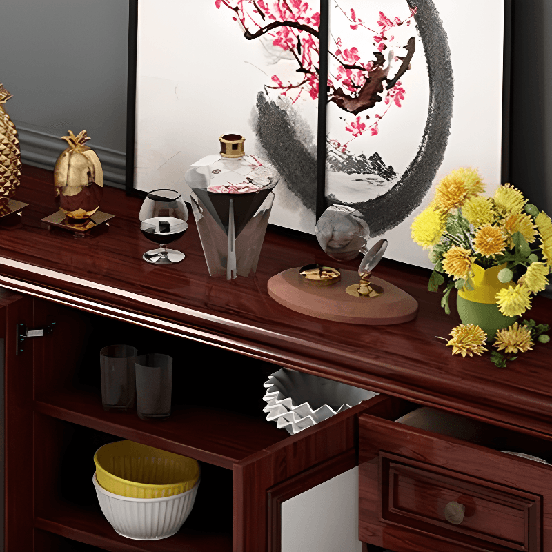 Unattached Microwave Storage Cabinet with Wine Storage Unit - image 7