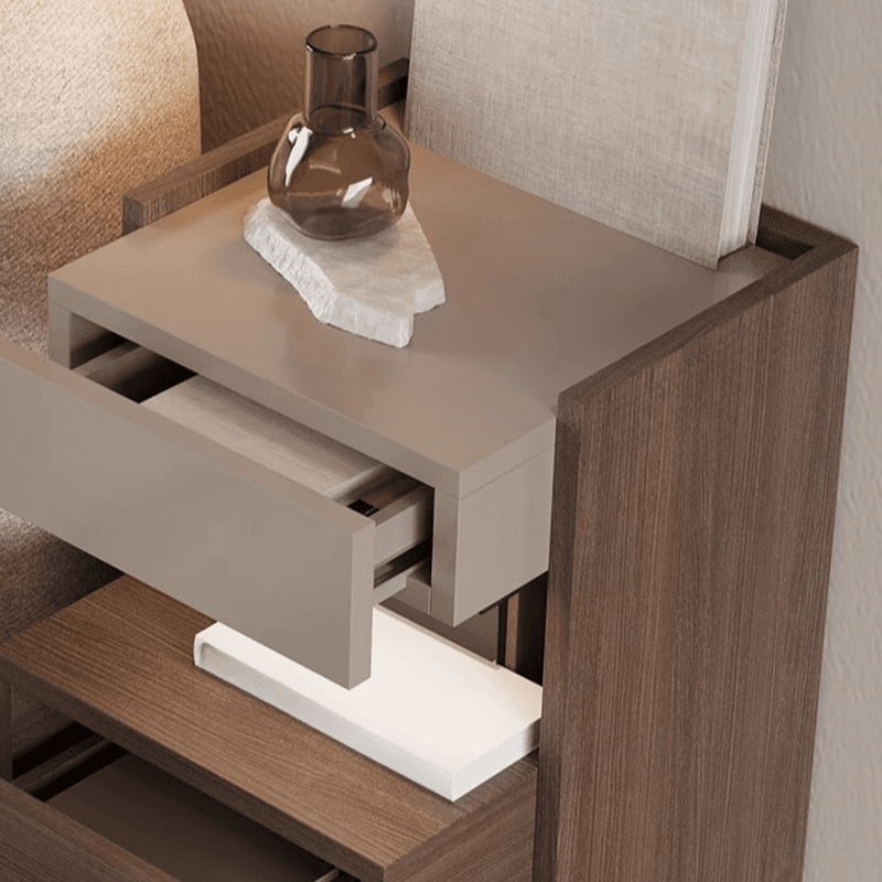 Organic Modern Nightstand With Drawer Organization Featuring 2 Shelves and Particle Board Wood Countertop - image 8