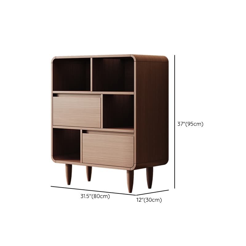 Simple Rectangular Damp-proof Accent Chest with 4 Exterior Shelves, Natural Wood Brown Top, and Soft Close Drawer - image 9