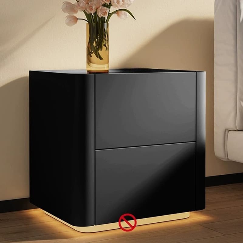 Modern Stylish Wood Nightstand Drawer Storage Petite Under 23 Inches Tall for Elegant Bedroom Decor