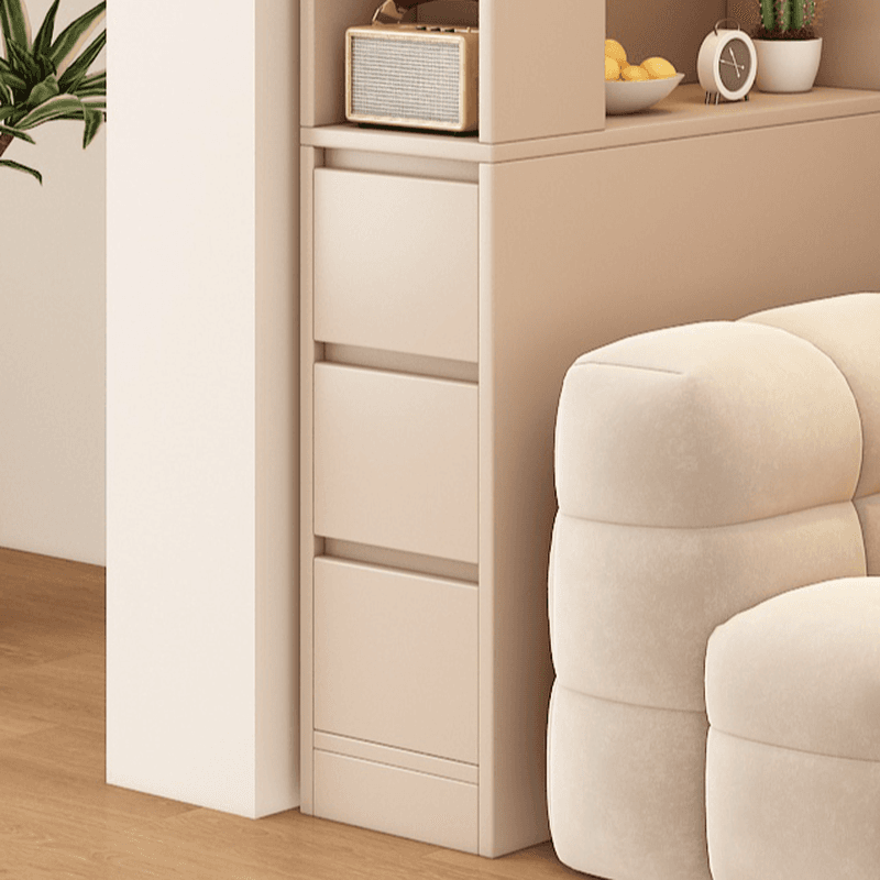 Detached Damp-proof Scratch-immune Accent Cabinet with 4 Exterior Shelves, Glazed Door, Chalk/Sepia Top, and Soft Close Drawer - image 8