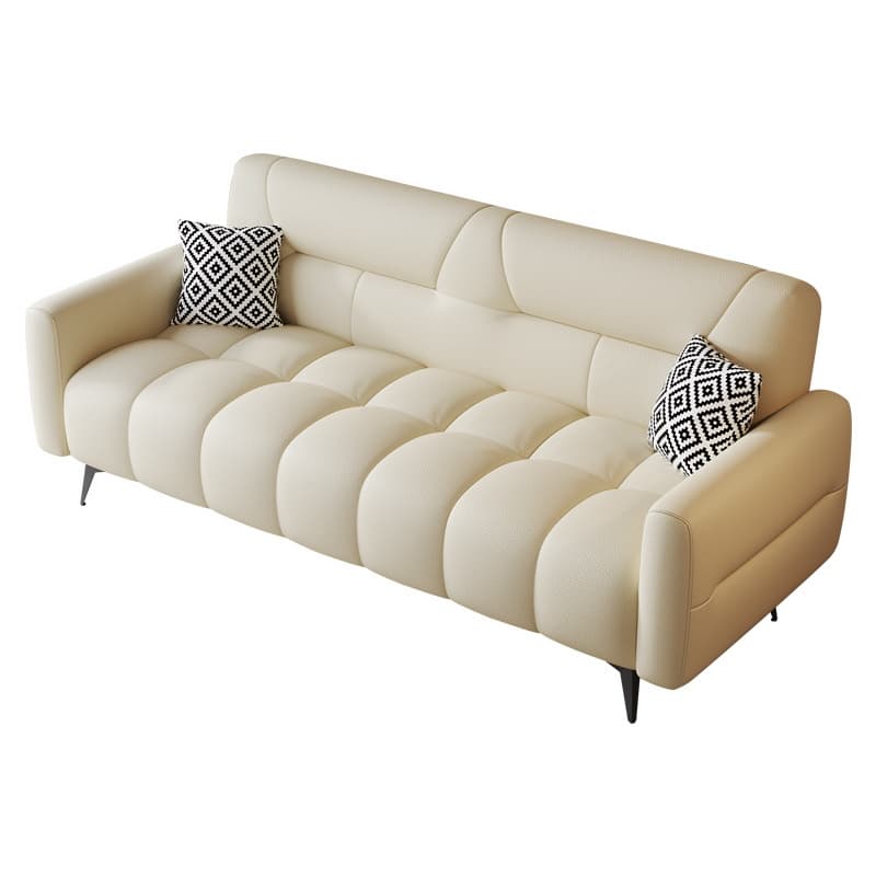Trendy Solid Color Scratch-immune Standard Sofa in Light Gray/Cerulean/Light Green with Arm, 4-seater/Seats 3, and 2 Pillows - image 11