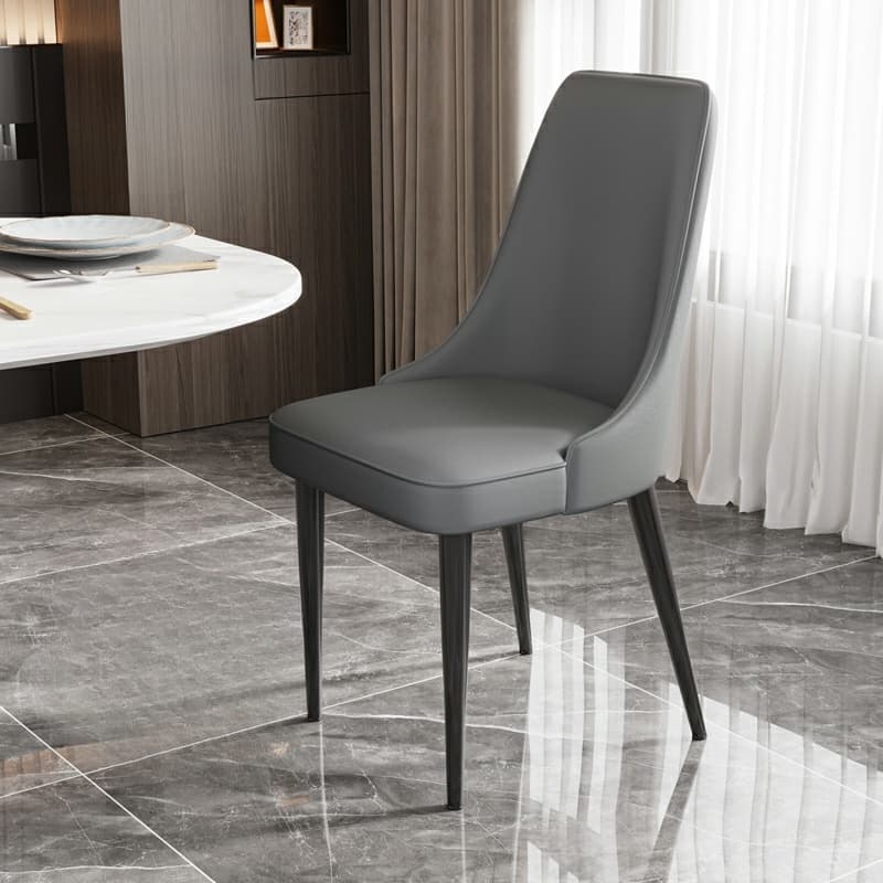 Faux Leather Upholstered Side Chair with Metal Legs for Kitchen & Dining - image 4