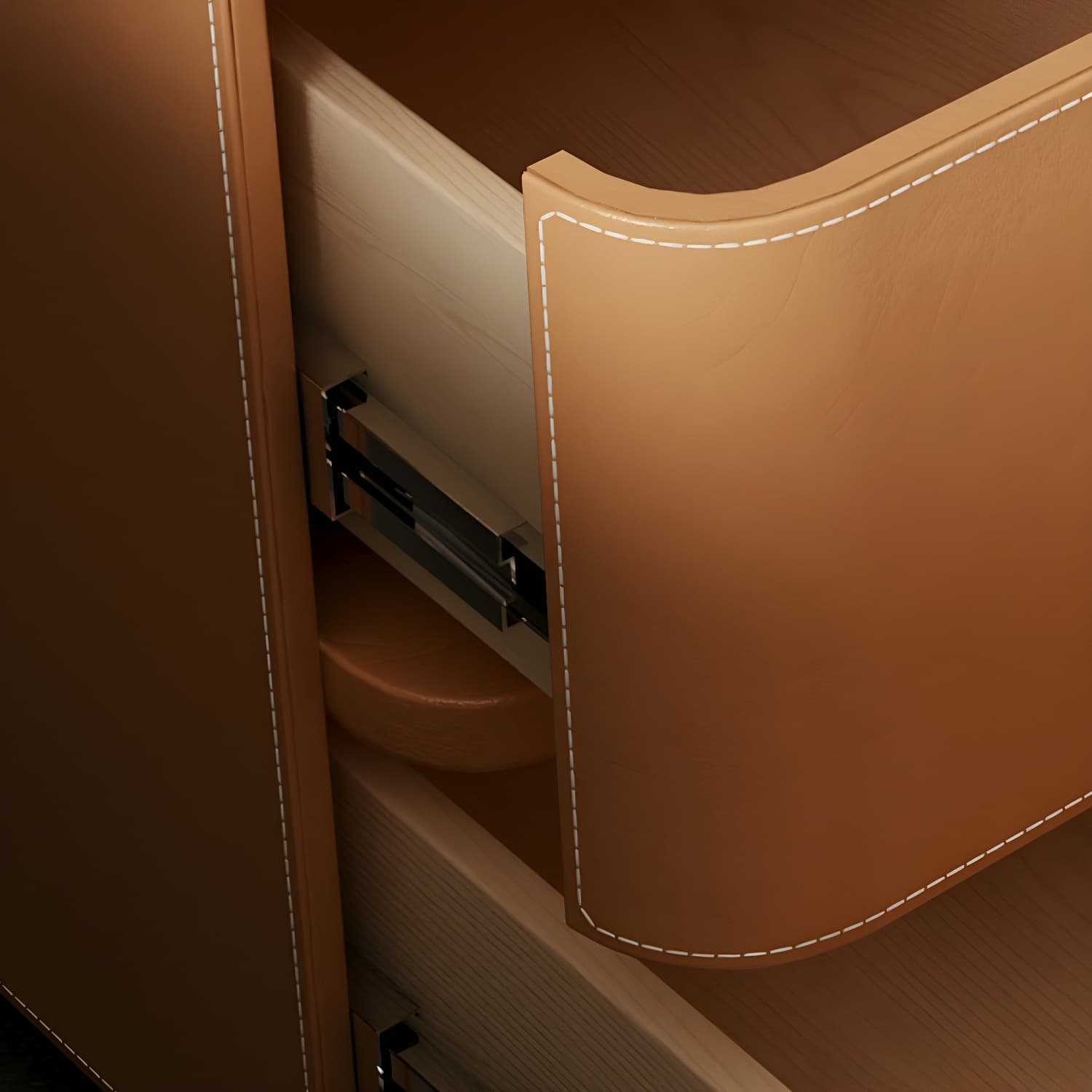 Modern Wood Grain Design Solid Wood Nightstands with Two Drawers - image 15