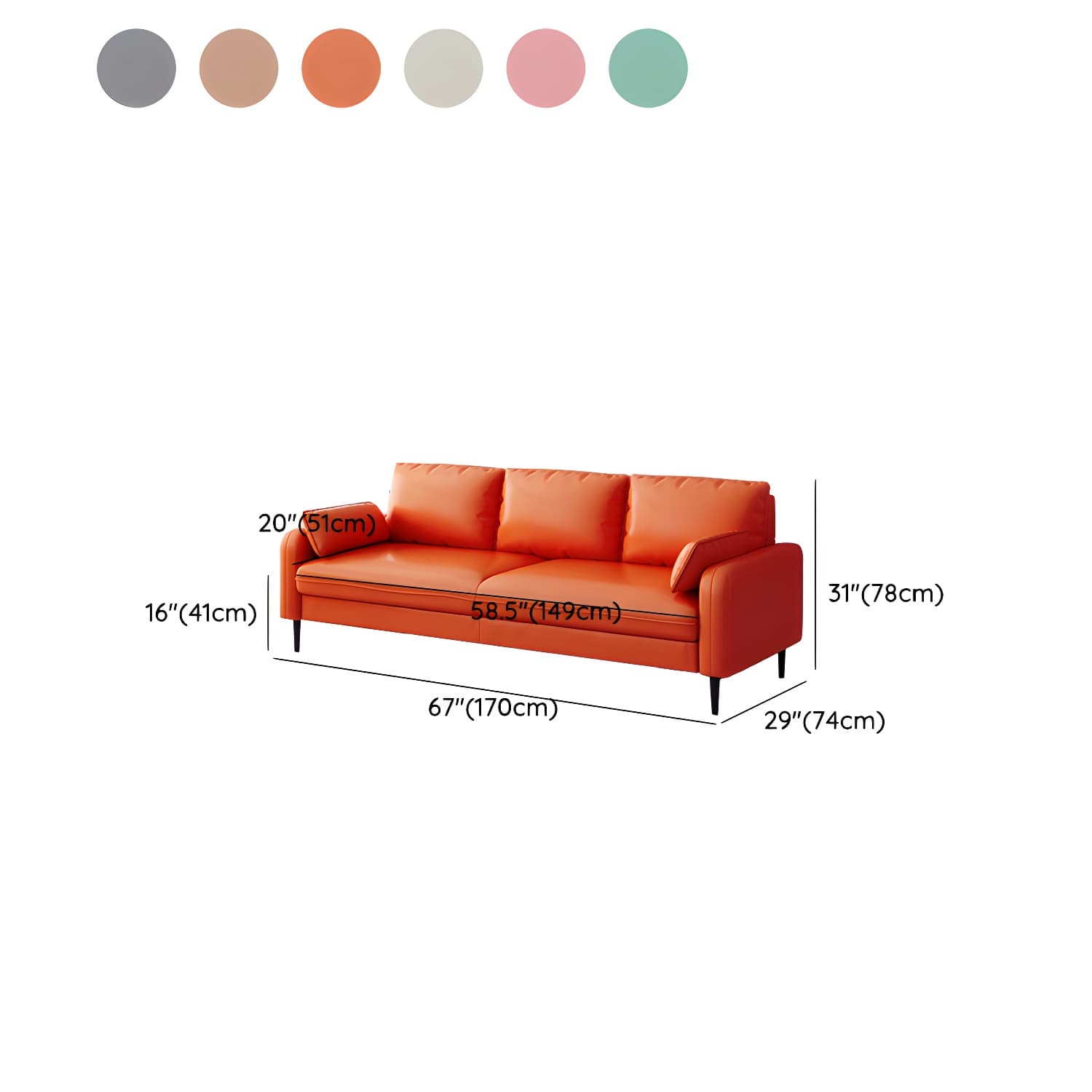 Modern Pillow Back Sofa with Storage Not Included for 35-40 Women - image 21