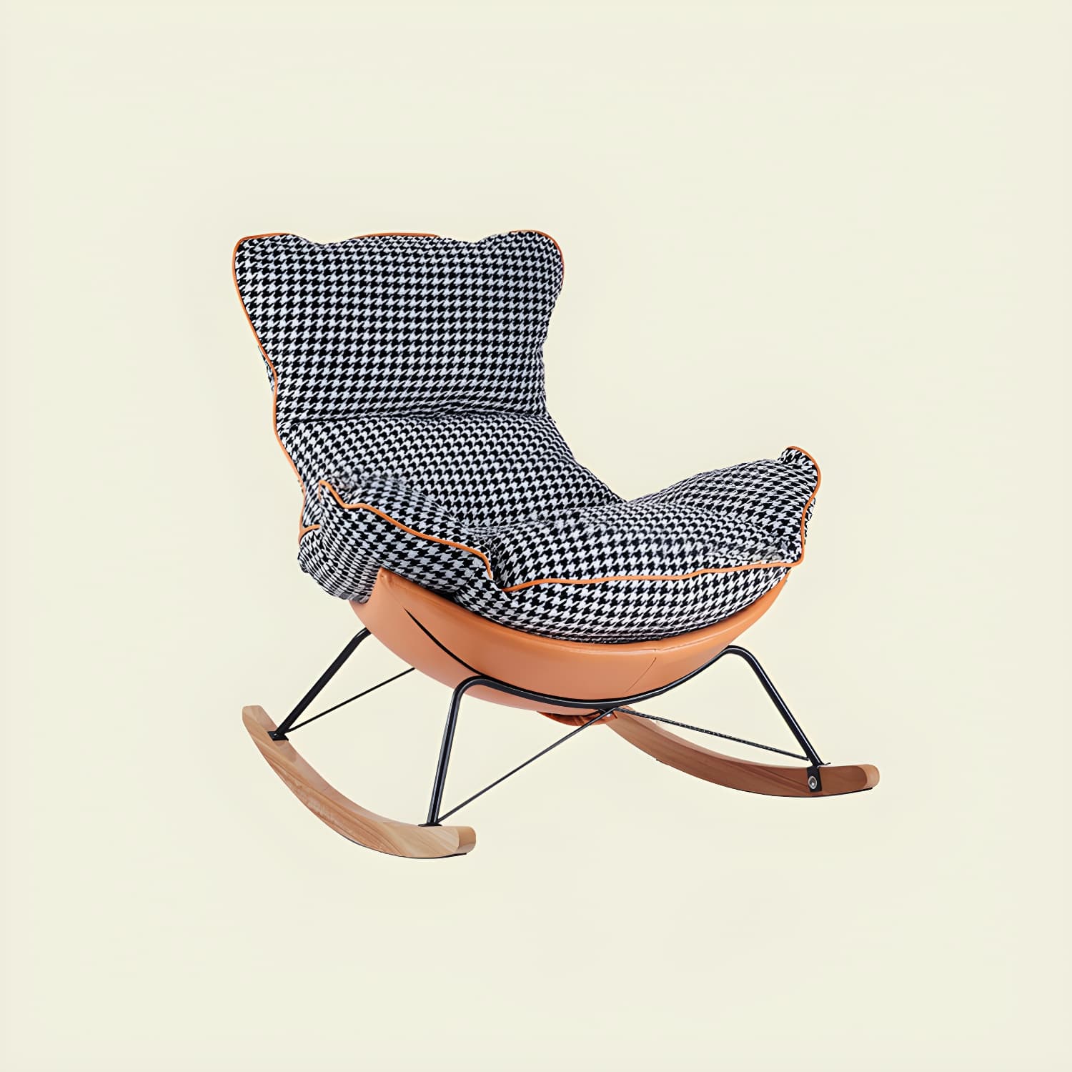 High Back Rocking Chair Ergonomic with Padded Seat Rocker Chair with Ottoman - image 3