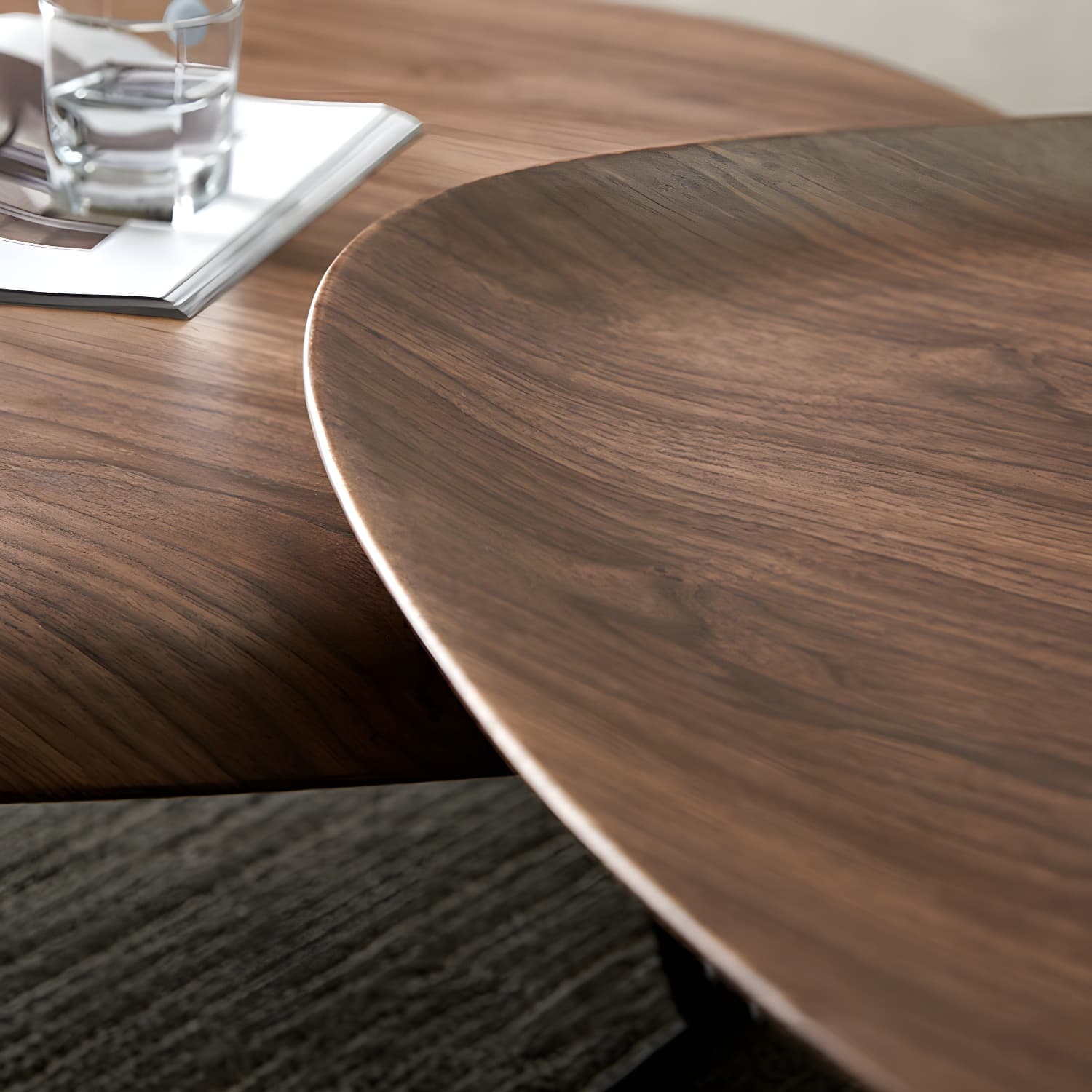 Modern Free Form Wood Coffee Table with Black Metal Frame - Storage Not Included - image 9