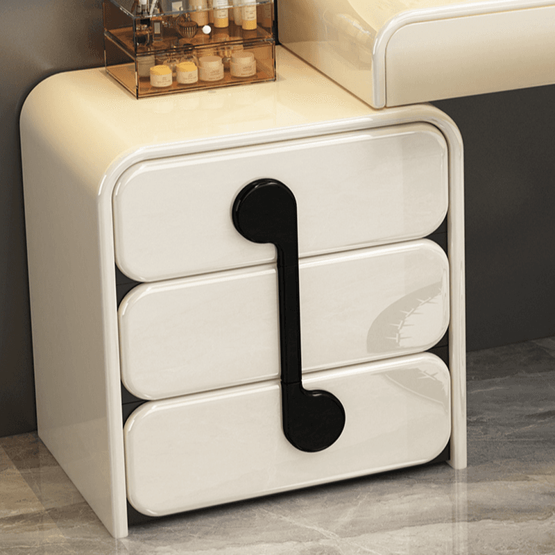Large/Standard Vanity Set in White with 5 Drawers, Mirror Lights, Seat, Lighting, and Scalable Design - image 5