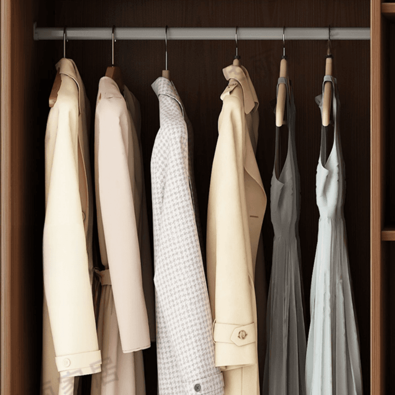 Acorn Modish Natural Wood Wardrobe Closet with Interior Shelves and Clothing Rod - image 5
