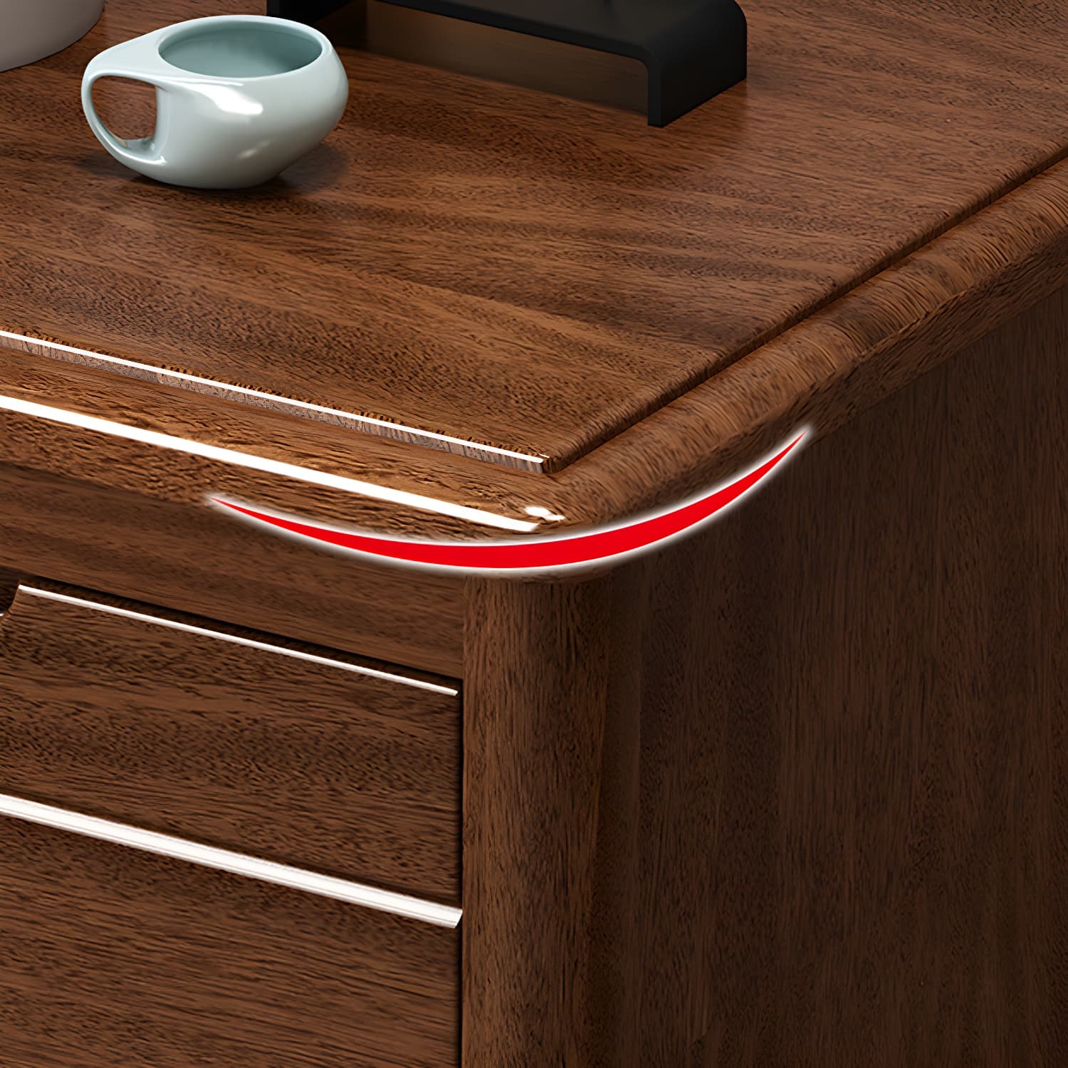 Modern Rectangle Side Cabinet Soft Close Drawers Wood Storage Cabinet - image 12
