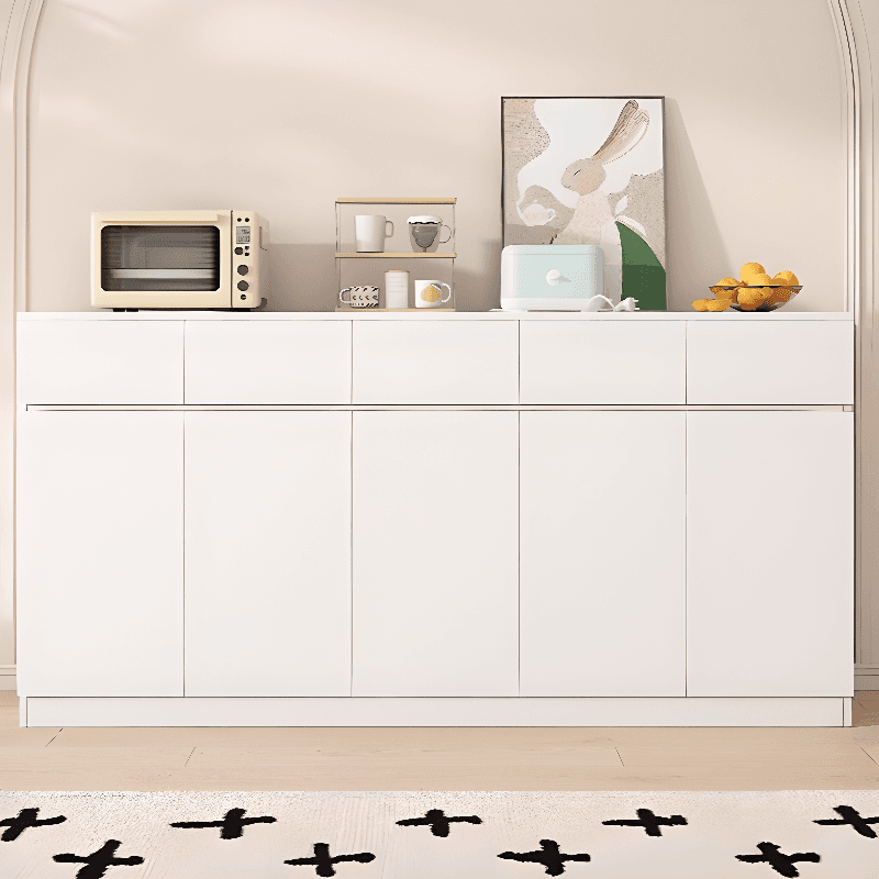 Modish Rectangle Timber Chalk Accent Cabinet with Cupboard & Storage Drawer - image 3