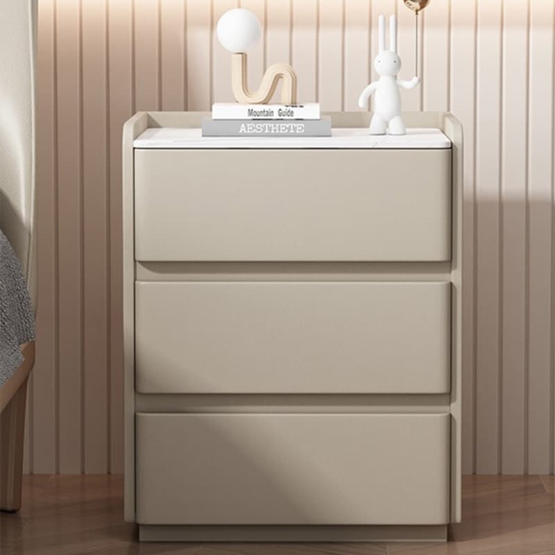 Elegant Modern Wooden Nightstand with Three Drawers for Storage in Narrow Size - image 13