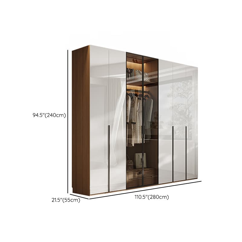 Casual White Lumber Wardrobe Closet with Soft Close Drawer, Door, Interior Shelves, and Clothing Rod - image 32