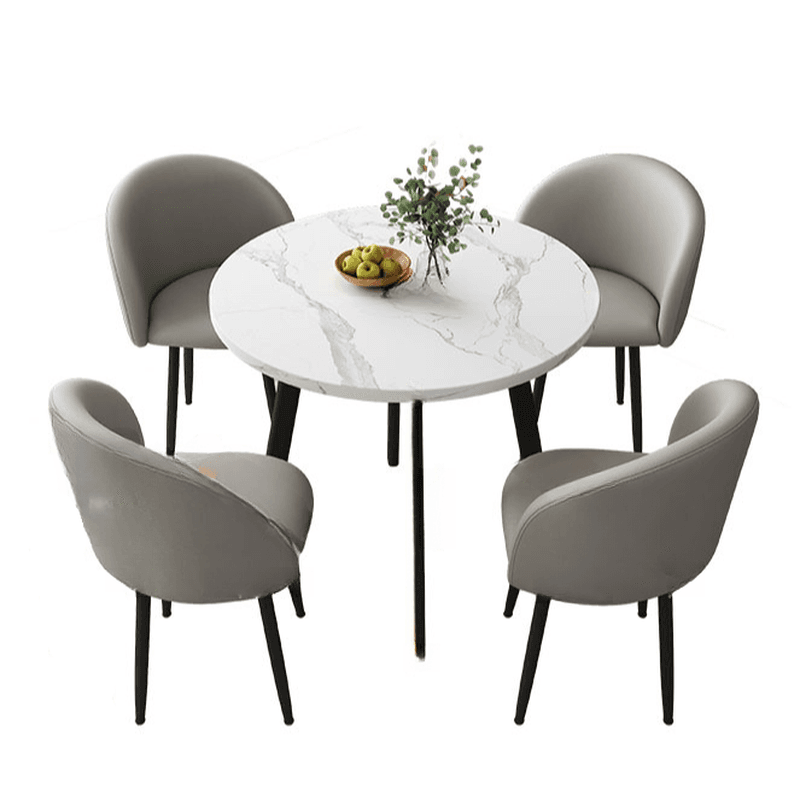 Circular Manufactured Wood Dining Table Set with Upholstered Back, Padded Chair, Arms, Seats 4 - image 18