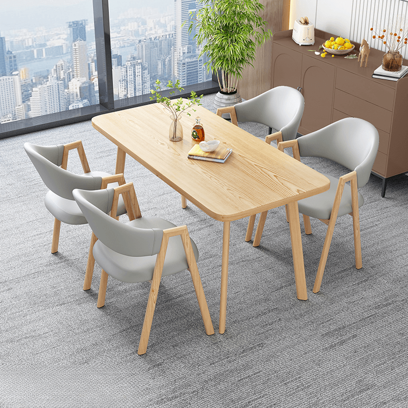 Casual Dining Table Set with Natural Wood Finish, Reclaimed Wood Top, and Seating for 4 Chairs - image 17