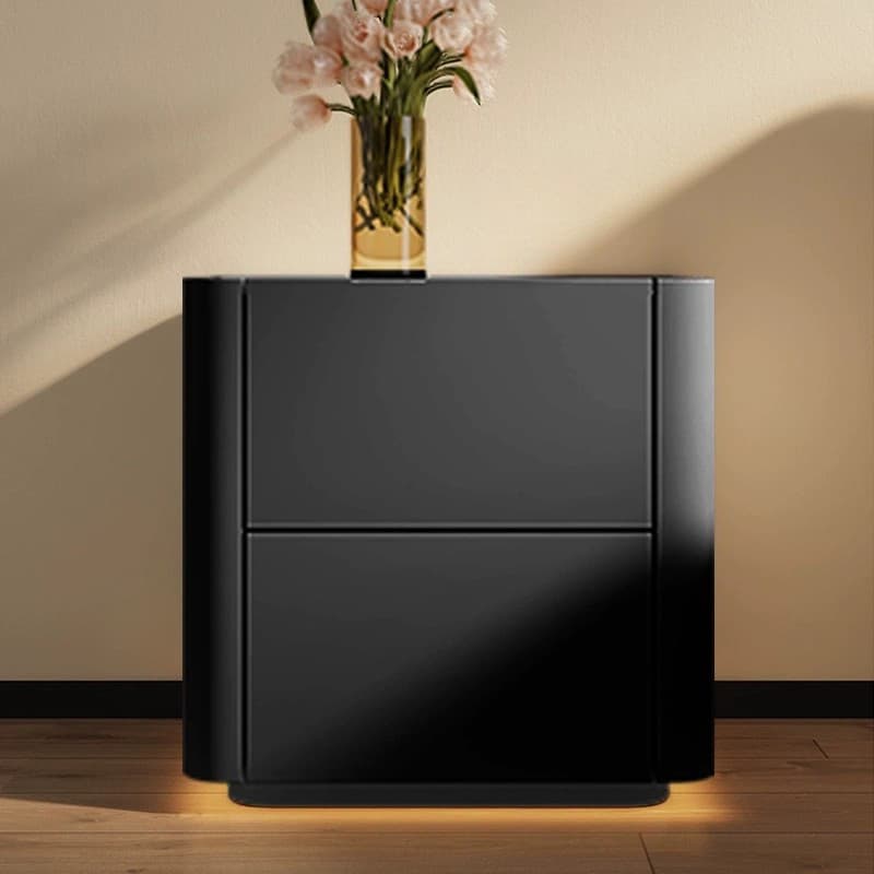 Modern Stylish Wood Nightstand Drawer Storage Petite Under 23 Inches Tall for Elegant Bedroom Decor - image 4