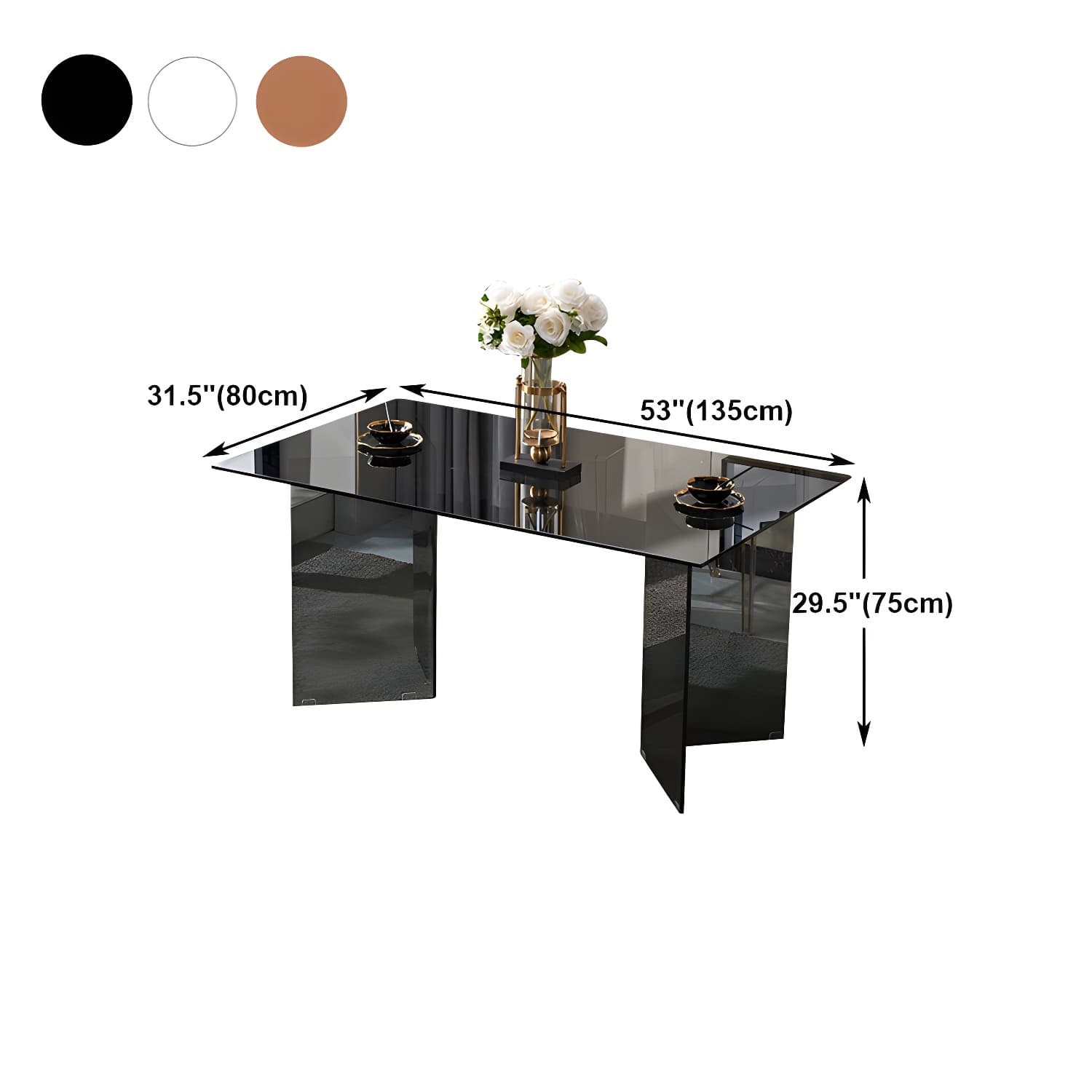 Modern Style Dinner Room Table Glass Dining Table for Home Use - image 17