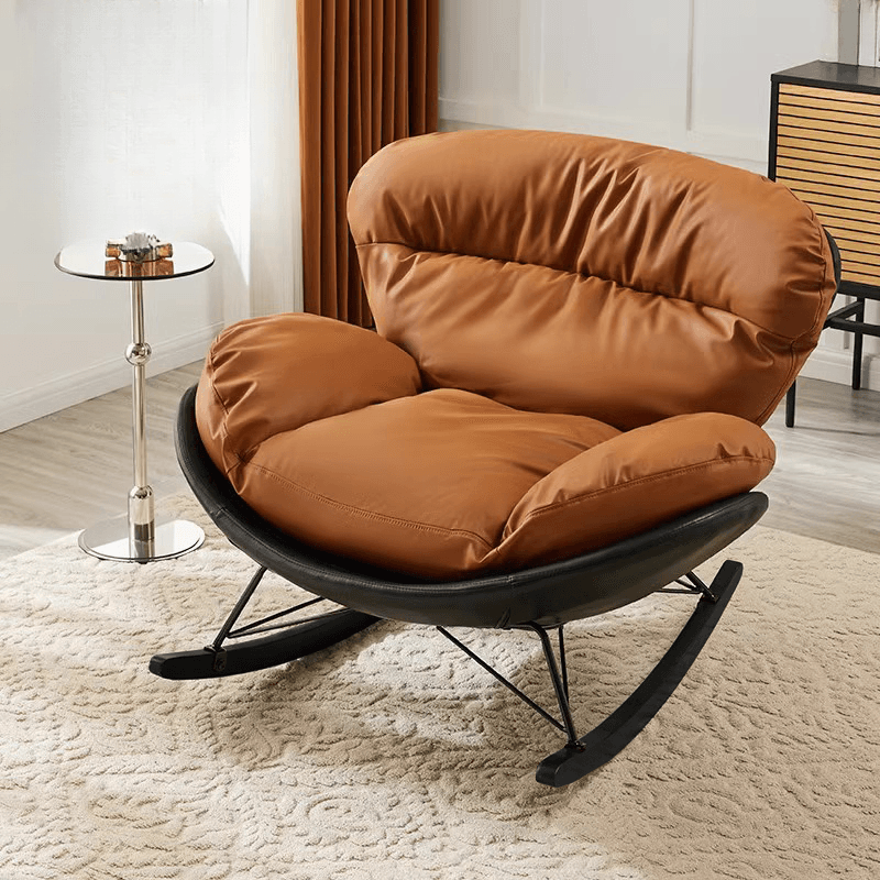 Simple Upholstered Rocking Chair with Padded Comfort - image 4