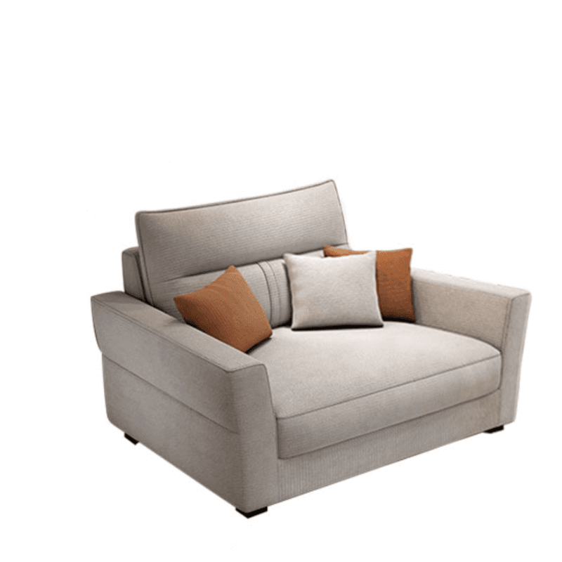 Standard Sofa/Single Sofa with Loose Back, Flannel Upholstery in Light Gray, Arm Included, 4/3 Pillows - image 3