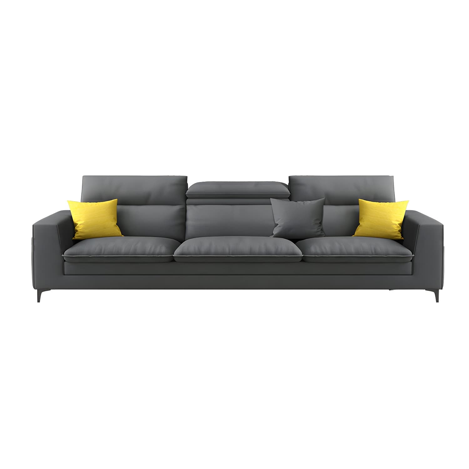 Modern Wood Frame Stationary Sectional Sofa with Black Legs and Storage in Cotton Blend Upholstery - image 3