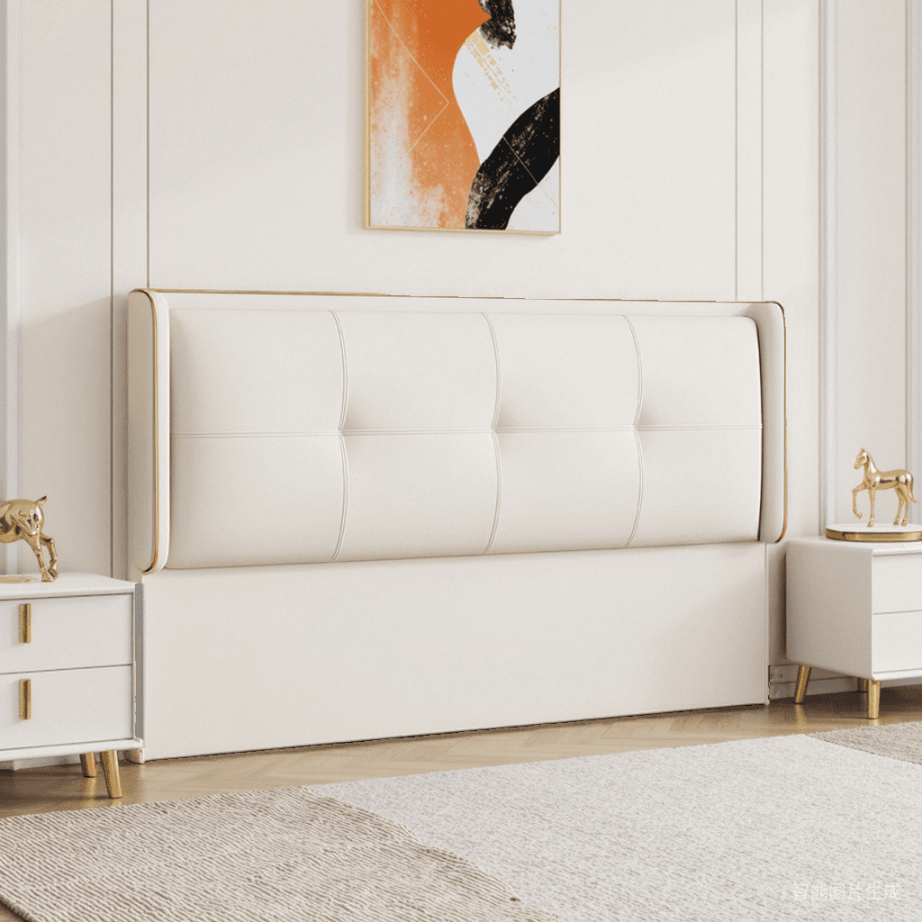 Simplistic Wingback Headboard with No Distressing, Piled Tufted Rectangular Design for Queen Bed, Featuring Sponge Upholstery and Standard Height - image 11
