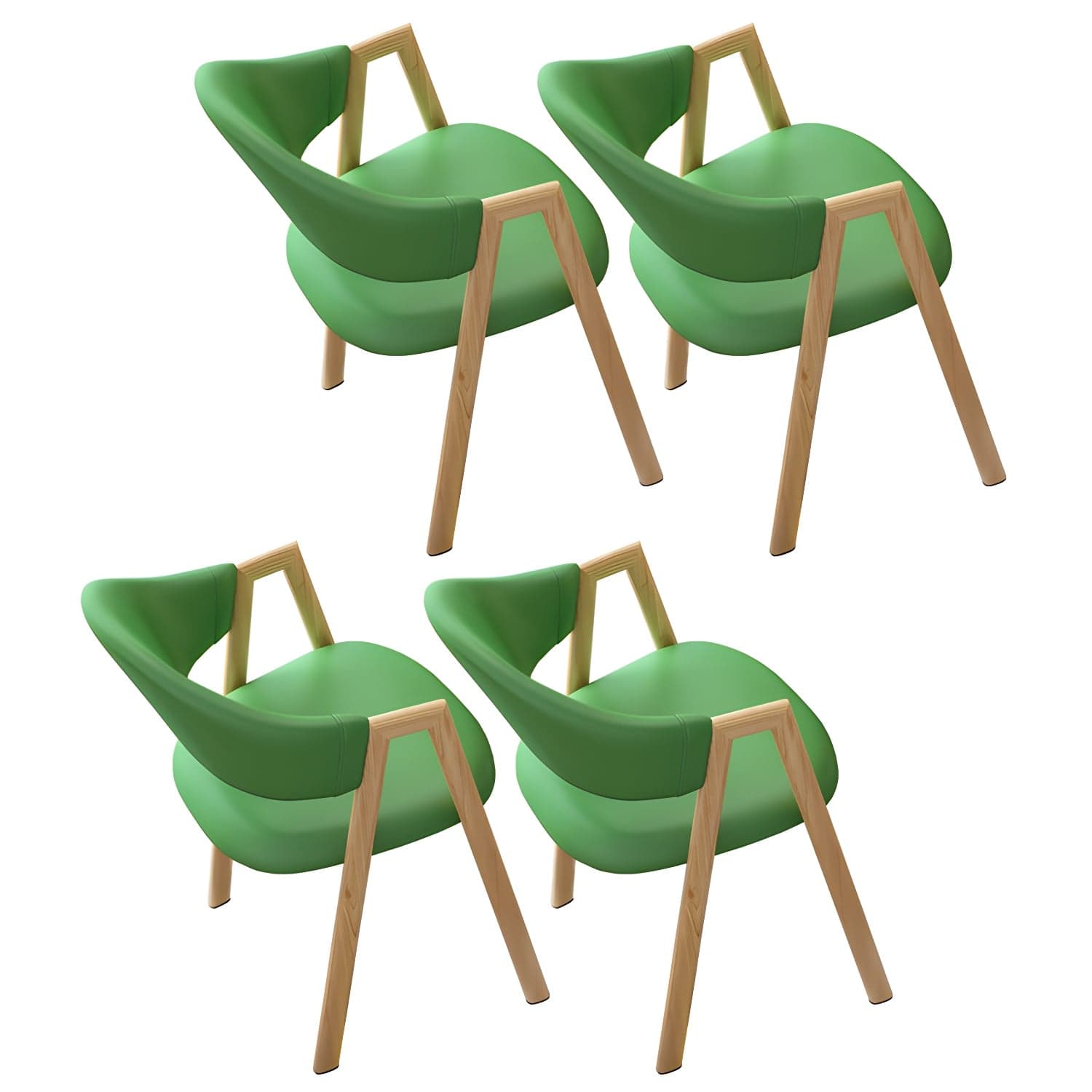 Contemporary Open Back Arm Chair Matte Finish Upholstered Dining Chair - image 5