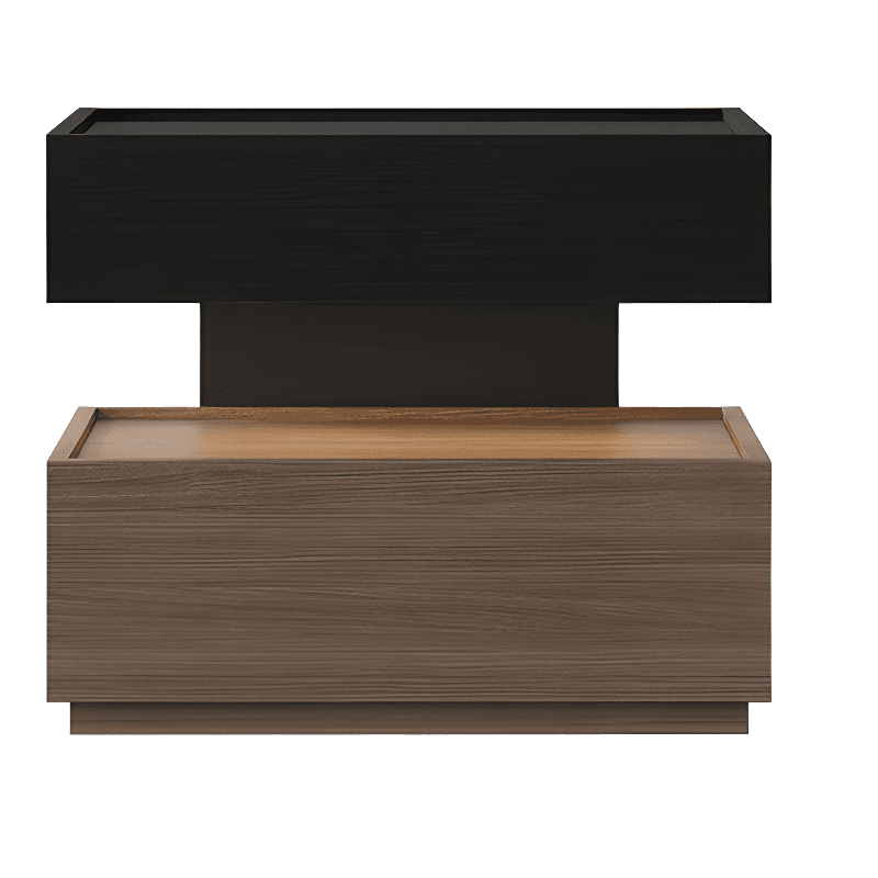 Organic Modern Nightstand With Drawer Organization Featuring 2 Drawers, 1 Shelf, and Real Wood Countertop