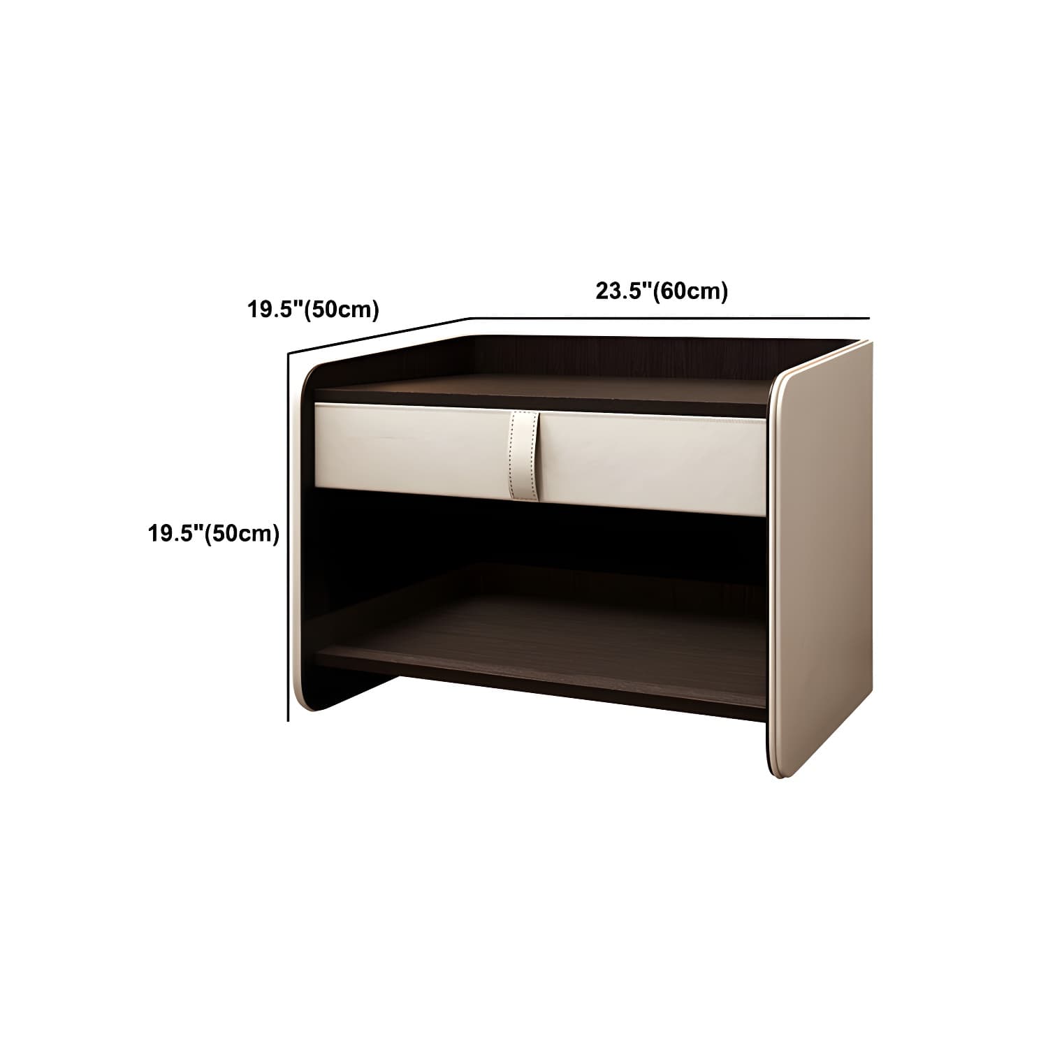 Faux Leather Nightstand 1 - Drawer Nightstand with Wood Accents - image 17