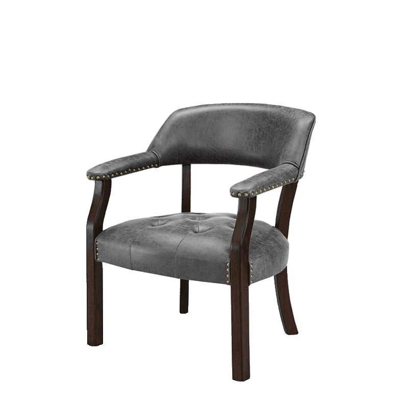 Sturdy Dining Room Arm Chair with Rollers, Decorative Nailhead, and Outlined Frame - image 4