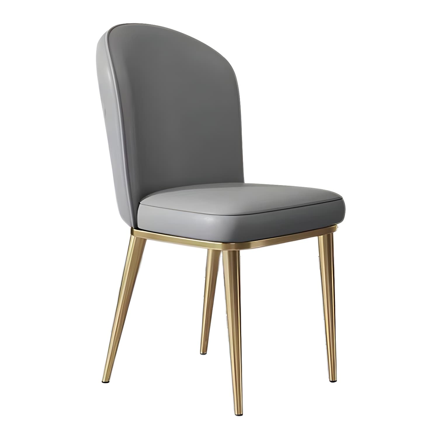 Gold Leg Glam Side Chair with Low Back and Upholstered Faux Leather in Polyurethane Material - image 15