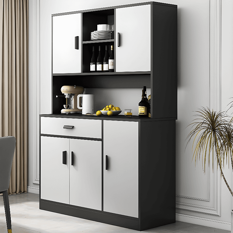 Trendy Narrow Kitchen Cabinet Base with Multiple Drawers and Doors, 2/3 Interior Shelves, Compartment Storage, and Lumber Countertop - image 6