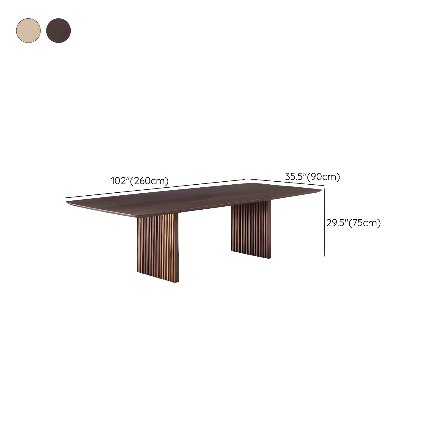 Matte Finish Dining Table with Double Pedestal Pine Wood Dinette Table for Kitchen - image 14