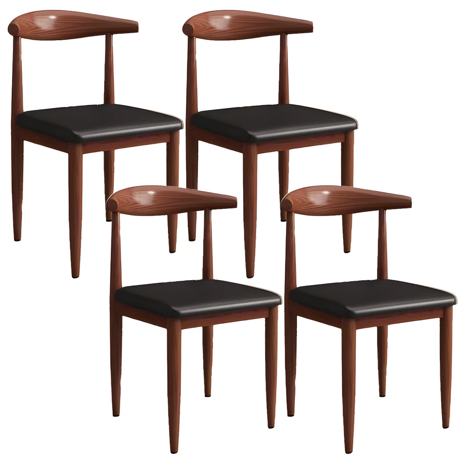Modern Kitchen Dining Chairs Open Back Dining Chair with Metal Base - image 9