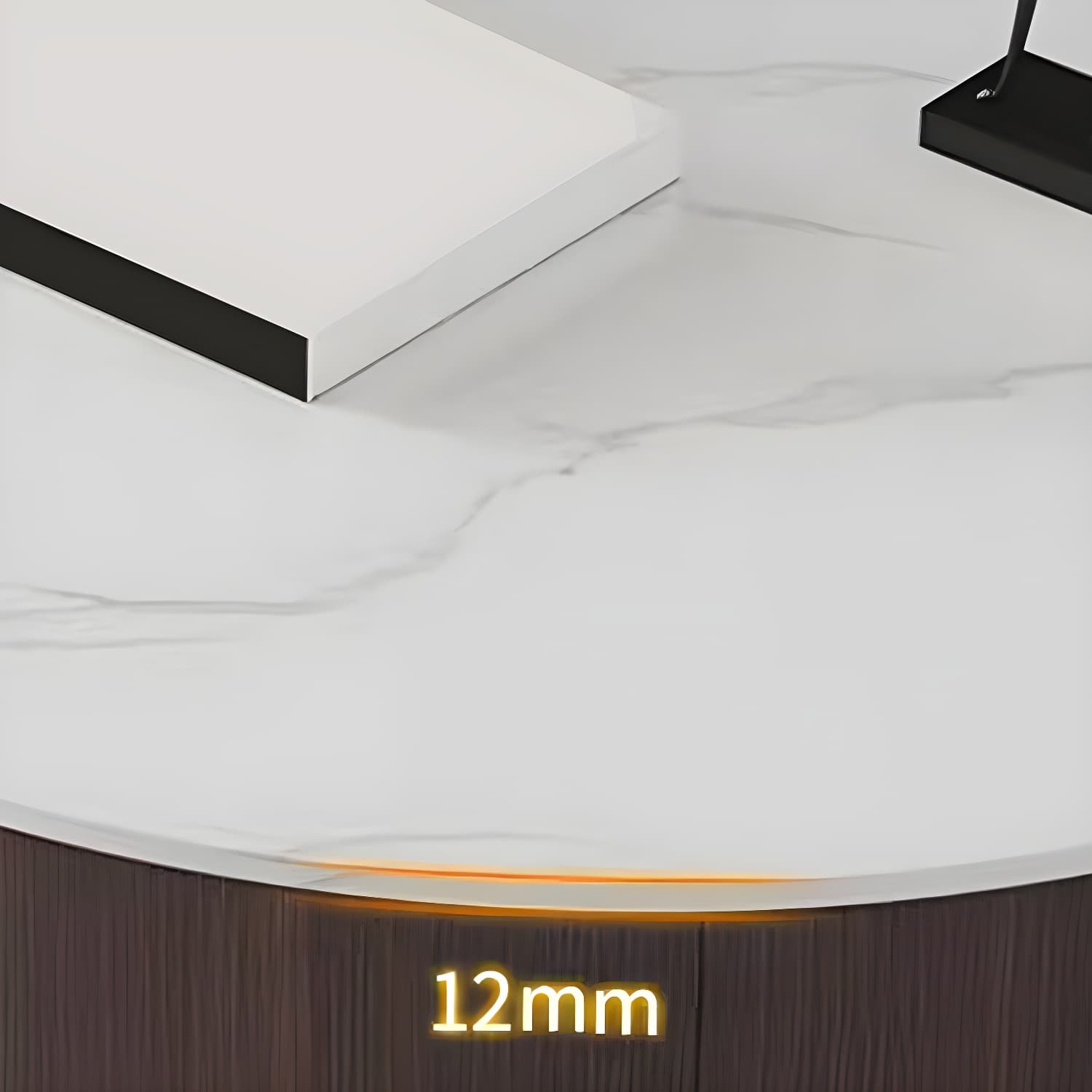 11"H Contemporary Coffee Table Round Coffee Cocktail Table with Drawer - image 13