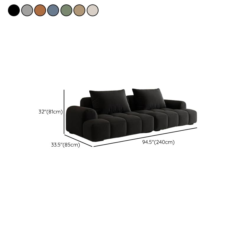Modish Solid Color Stain Resistant Standard Sofa in Dark Gray/Emerald Green/Beige, 3-Seater with 2 Pillows - image 22